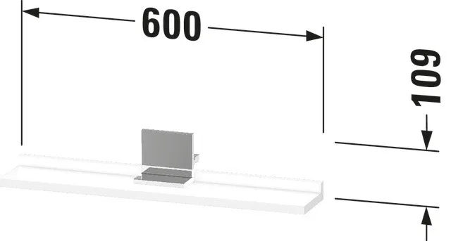Duravit Ablage „Sivida“ in Befestigung sichtbar 60 × 3,5 × 11,5 cm