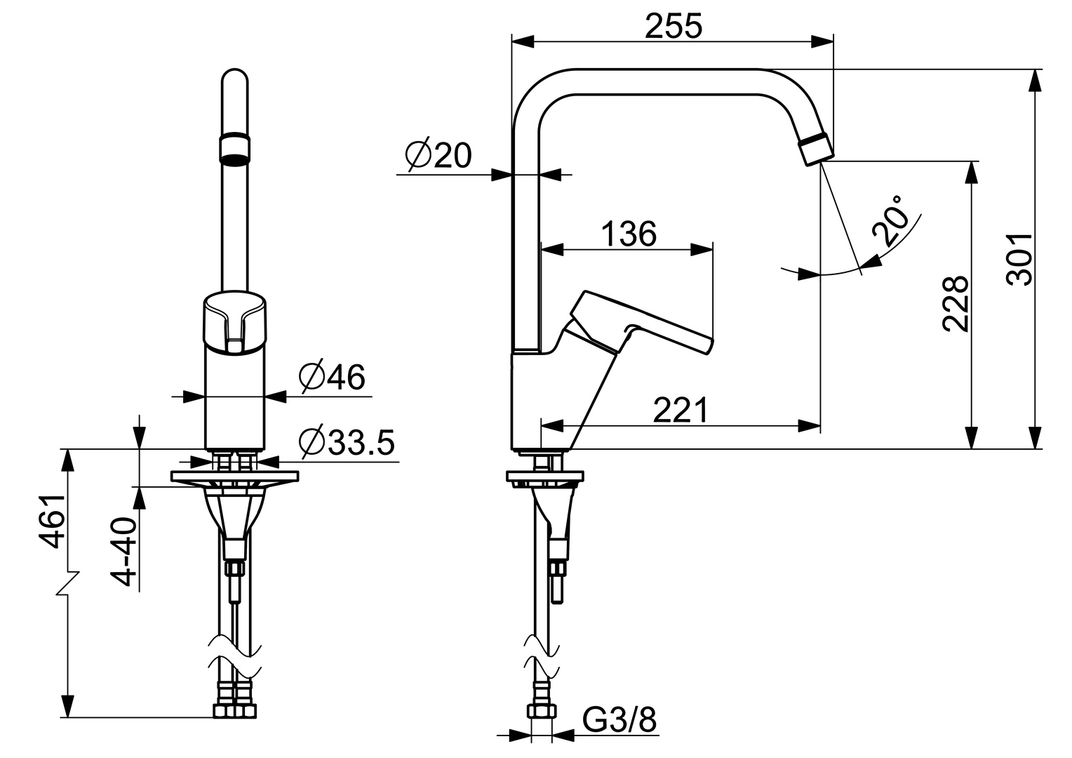 HansaPALENO Einhebelmischer Küchenarmatur 5650 Ausladung 255 mm DN15 Chrom HansaPALENO Einhebelmischer Küchenarmatur 5650 Ausladung 255 mm DN15 Chrom