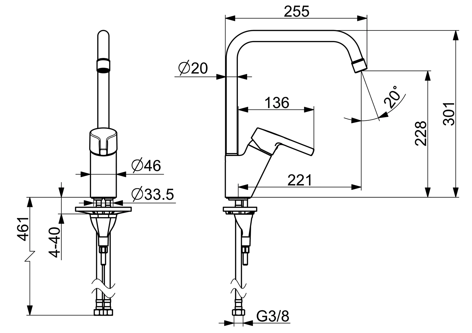 HansaPALENO Einhebelmischer Küchenarmatur 5650 Ausladung 255 mm DN15 Chrom HansaPALENO Einhebelmischer Küchenarmatur 5650 Ausladung 255 mm DN15 Chrom