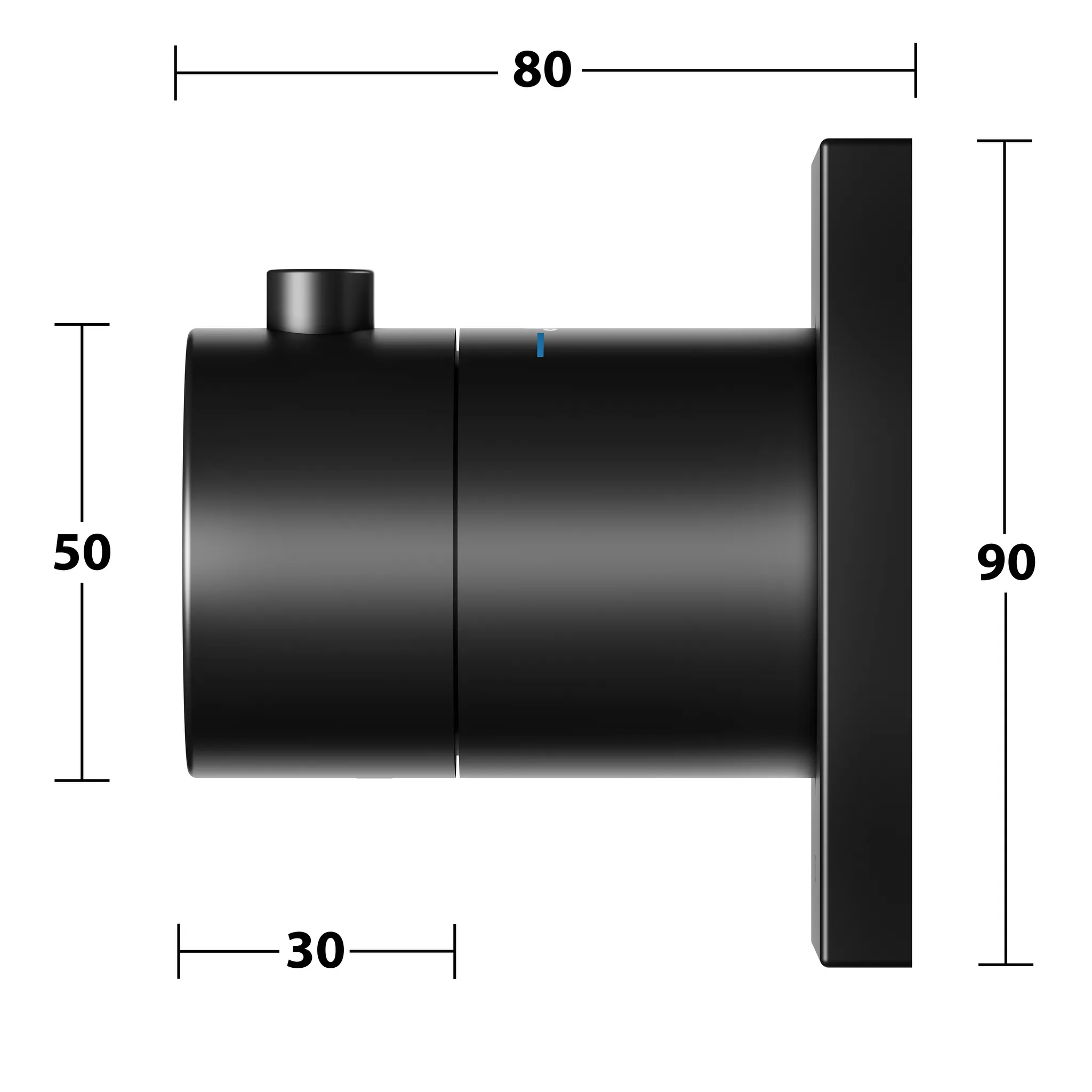IXMO 59553370002 Thermostatarmatur UP DN15 eckig schwarz