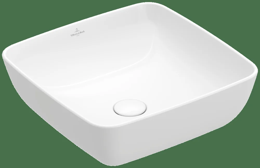 Villeroy & Boch Artis Aufsatzwaschbecken TitanCeram 410x410mm Quadrat ohne Überlauf Weiß Alpin