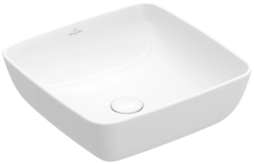 Villeroy & Boch Artis Aufsatzwaschbecken TitanCeram 410x410mm Quadrat ohne Überlauf Weiß Alpin