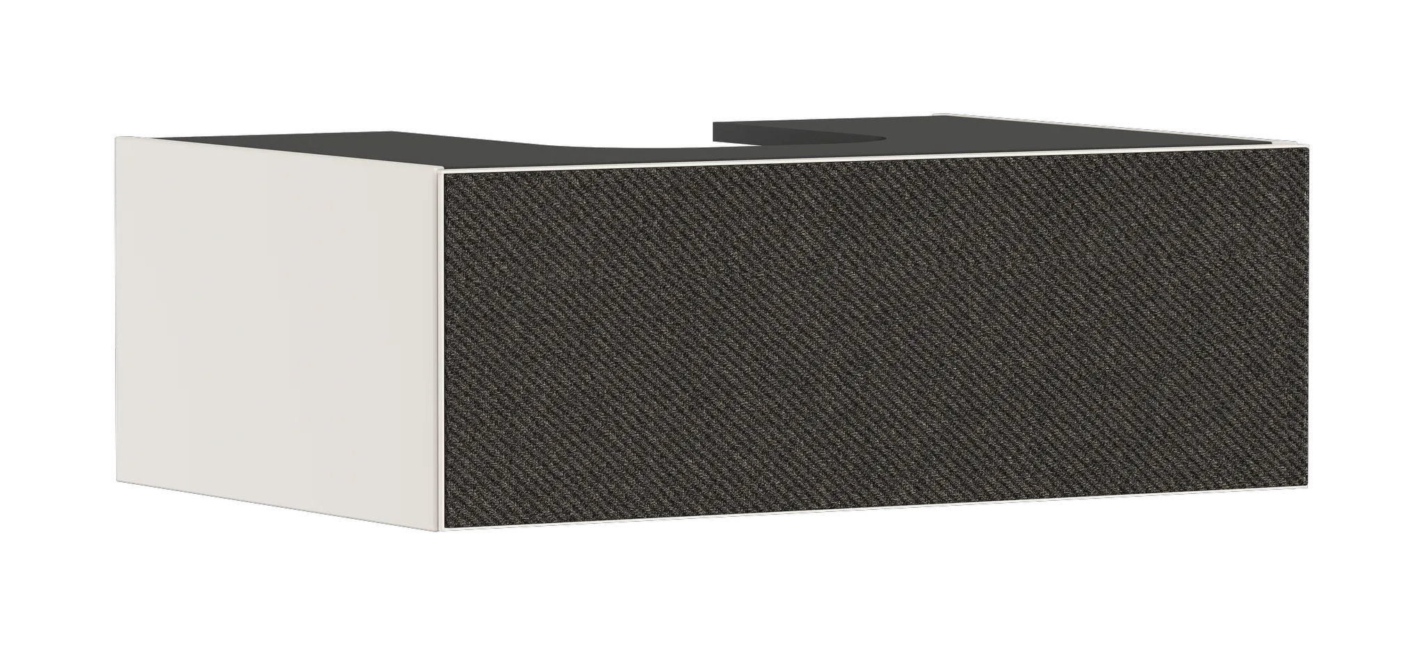 Xevolos E Waschtischunterschrank Sandbeige Matt 780/550 mit 1 Schubkasten für Konsole mit Ausschnitt mittig, Oberfläche Front: Bronze Struktur