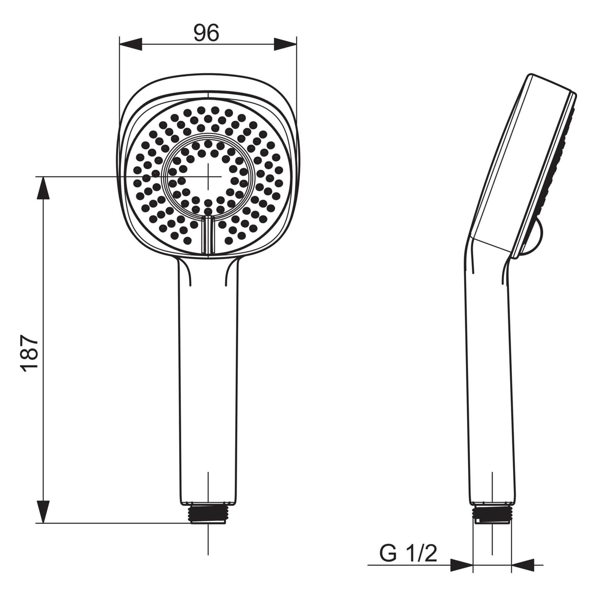 HA Handbrause HANSABASICJET Style 4462 3-strahlig chr