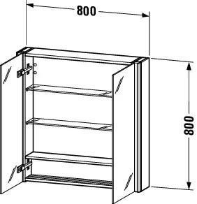 Duravit Spiegelschrank „XSquare“ 80 × 80 × 15,5 cm Duravit Spiegelschrank „XSquare“ 80 × 80 × 15,5 cm