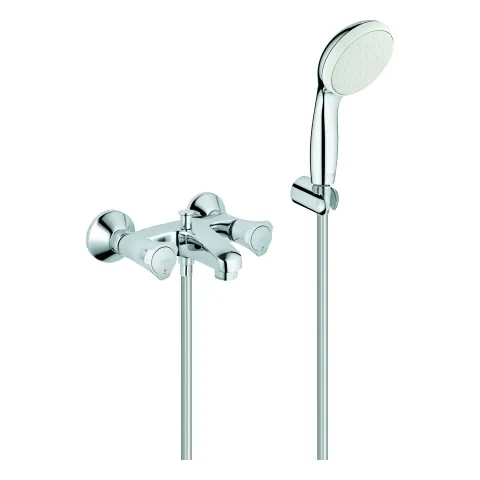 Grohe Wannenbatterie Costa 25460_1, Wandmontage, mit Brausegarnitur, eigensicher, chrom Grohe Wannenbatterie Costa 25460_1, Wandmontage, mit Brausegarnitur, eigensicher, chrom