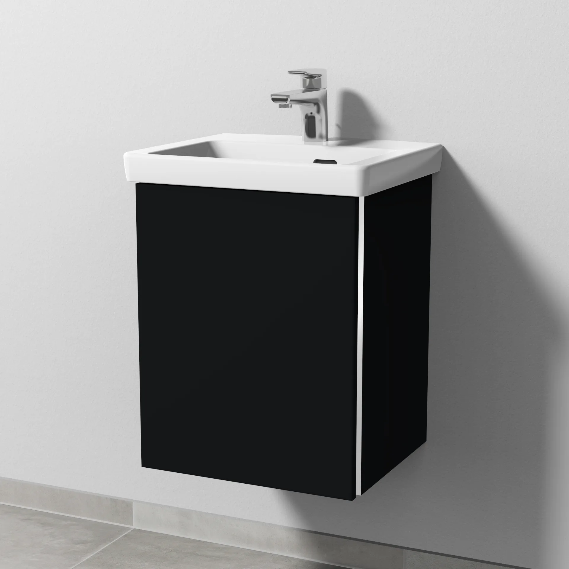 Sanipa Waschtischunterschrank „3way“ 407 × 517 × 361 mm in Schwarz (matt), Anschlag links