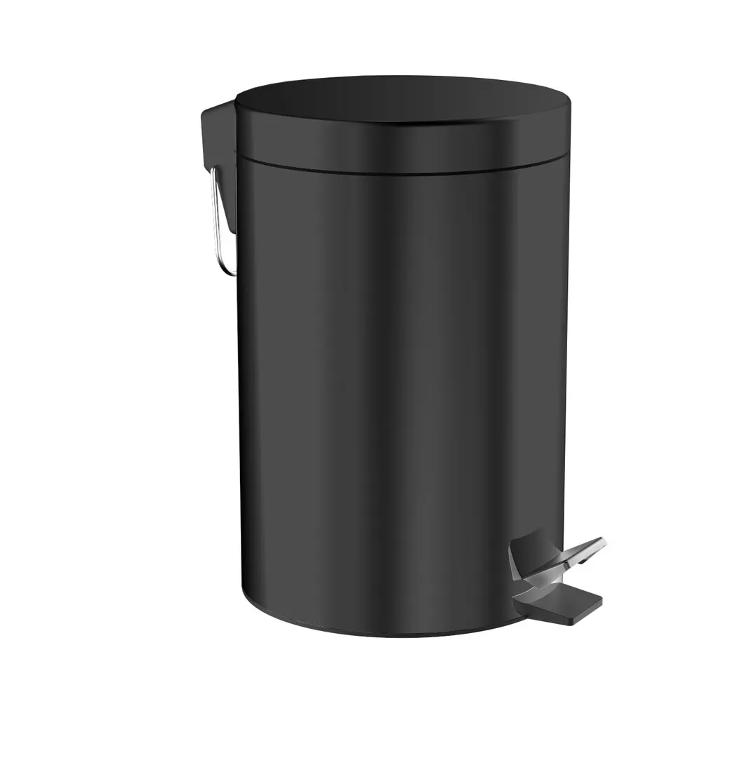 system 2 Abfallbehälter mit Deckel Standmodell, 5 l, rund, schwarz