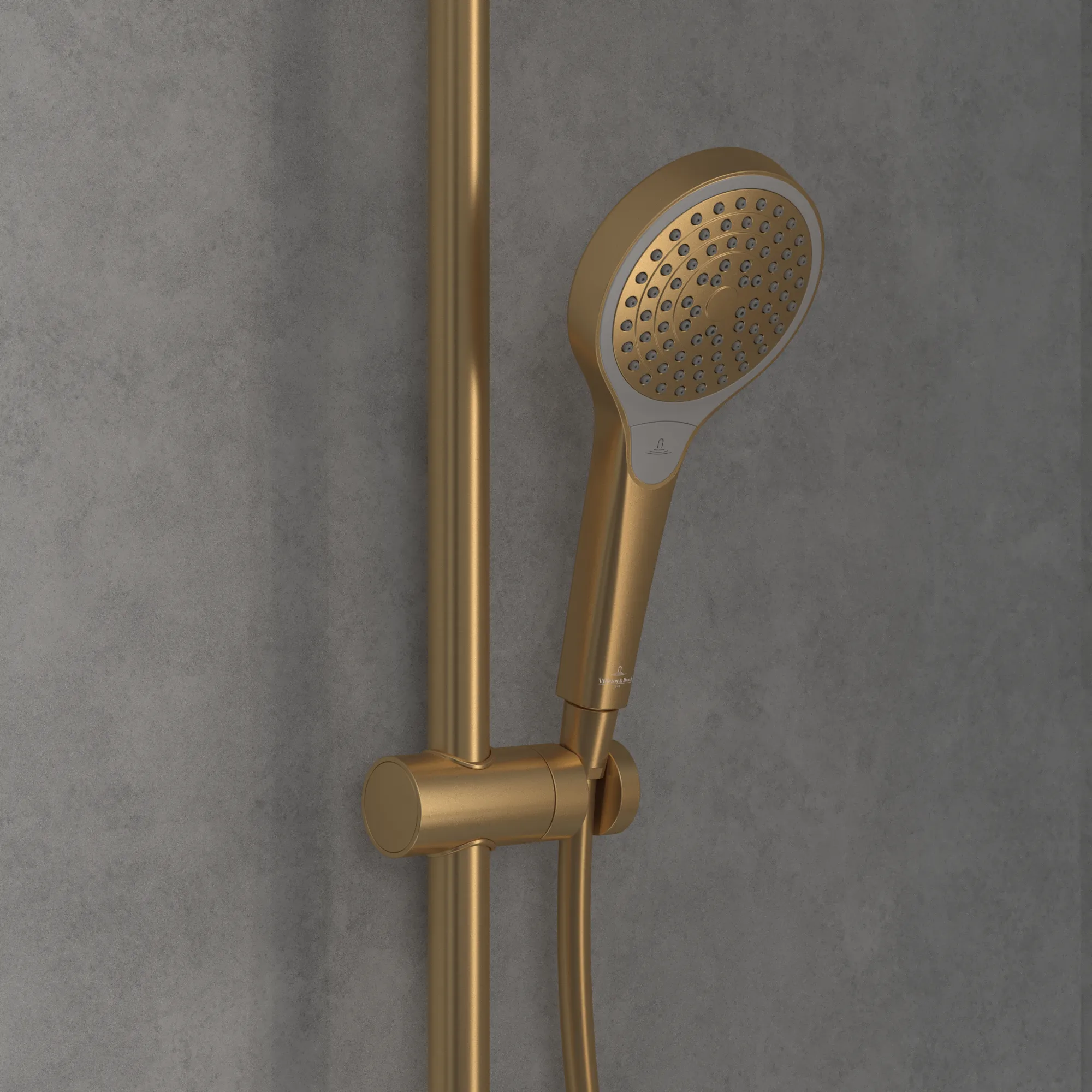 Gleitstangekombination „Verve Showers“, Befestigung verdeckt 47,2 cm in Brushed Gold Gleitstangekombination „Verve Showers“, Befestigung verdeckt 47,2 cm in Brushed Gold