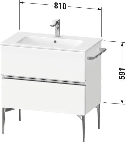 Duravit Waschtischunterschrank „Sivida“ 81 × 59,1 × 47,7 cm in Weiß Matt