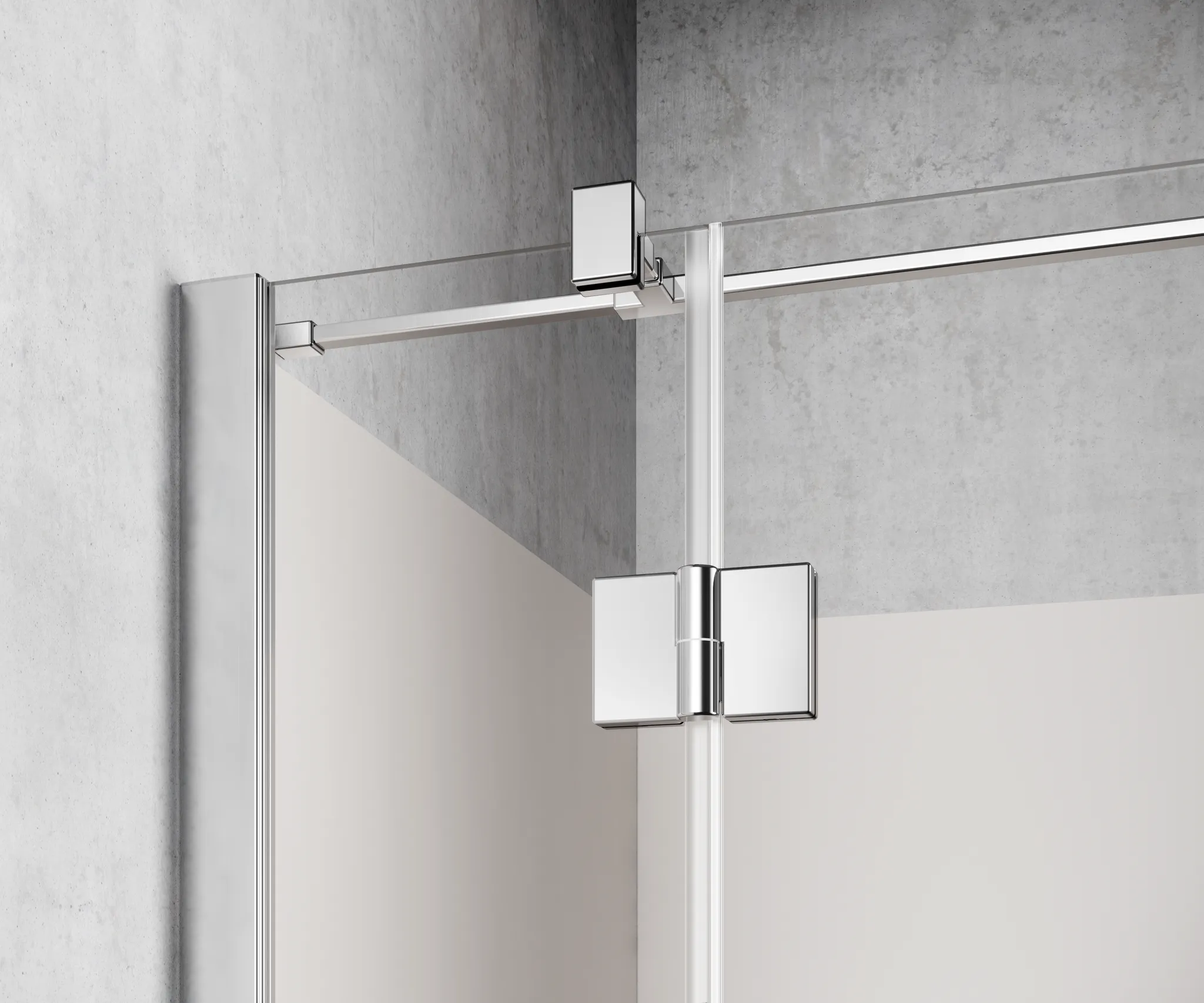 Kermi Duschtür Schwingtür mit Festfeld mit Wandprofil links für Ecke „LIGA“ 200 cm Glas Klar, Profile Schwarz Soft (RAL 9005), Drehtür mit festem Paneel