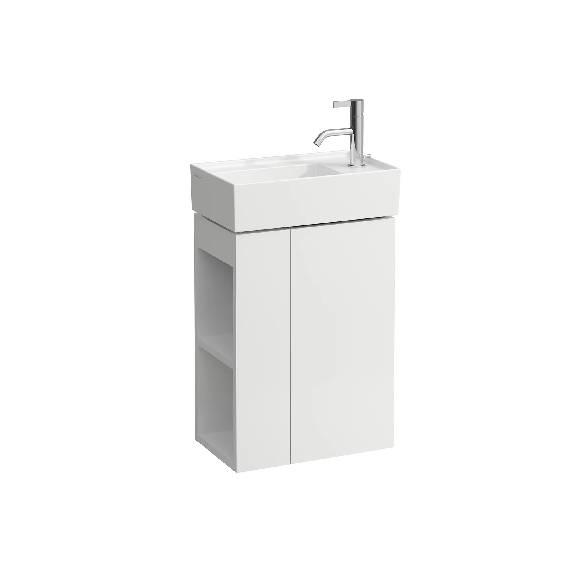 Laufen Waschtischunterbau „Kartell“ 270 × 600 × 440 mm Weiß matt, Anschlag rechts Anschlag: rechts / Front- & Korpusfarbe: Weiß matt