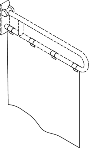 HEWI active+ Duschspritzschutzvorhang Serie 801, uni weiß, B: 730 mm, H: 670 mm HEWI active+ Duschspritzschutzvorhang Serie 801, uni weiß, B: 730 mm, H: 670 mm