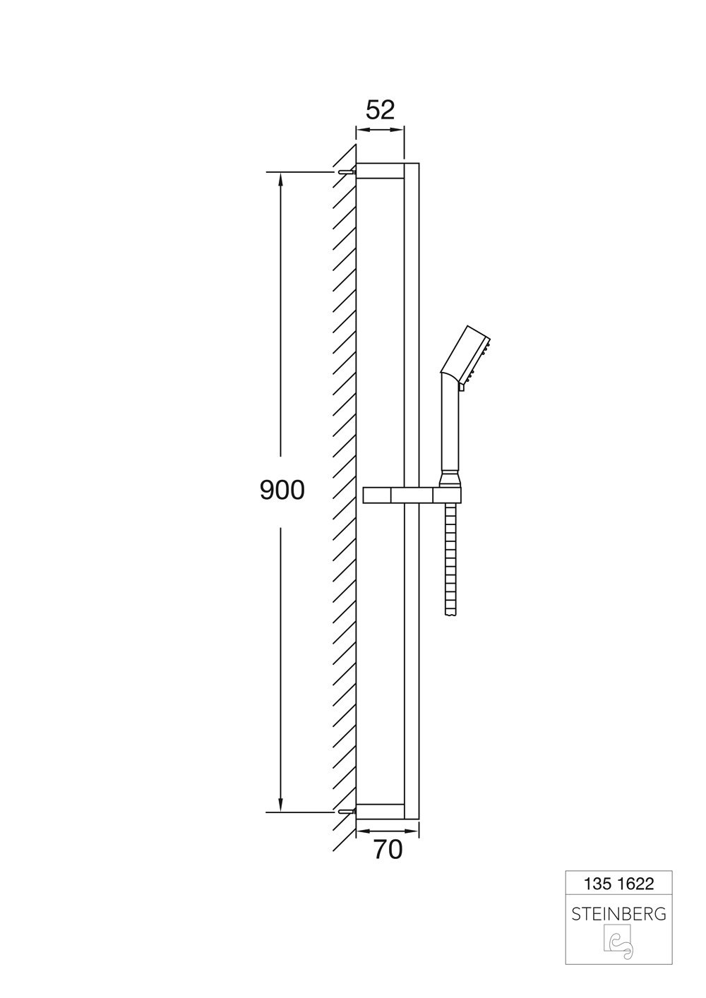 Serie 135 Brausegarnitur, 3-fach verstellbare Handbrause, Brausestange 90 cm, Metallbrauseschlauch 180 cm, chrom Serie 135 Brausegarnitur, 3-fach verstellbare Handbrause, Brausestange 90 cm, Metallbrauseschlauch 180 cm, chrom