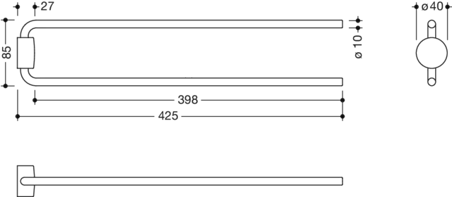 HEWI Handtuchhalter „System 815“ 4 × 8,5 × 42 cm HEWI Handtuchhalter „System 815“ 4 × 8,5 × 42 cm
