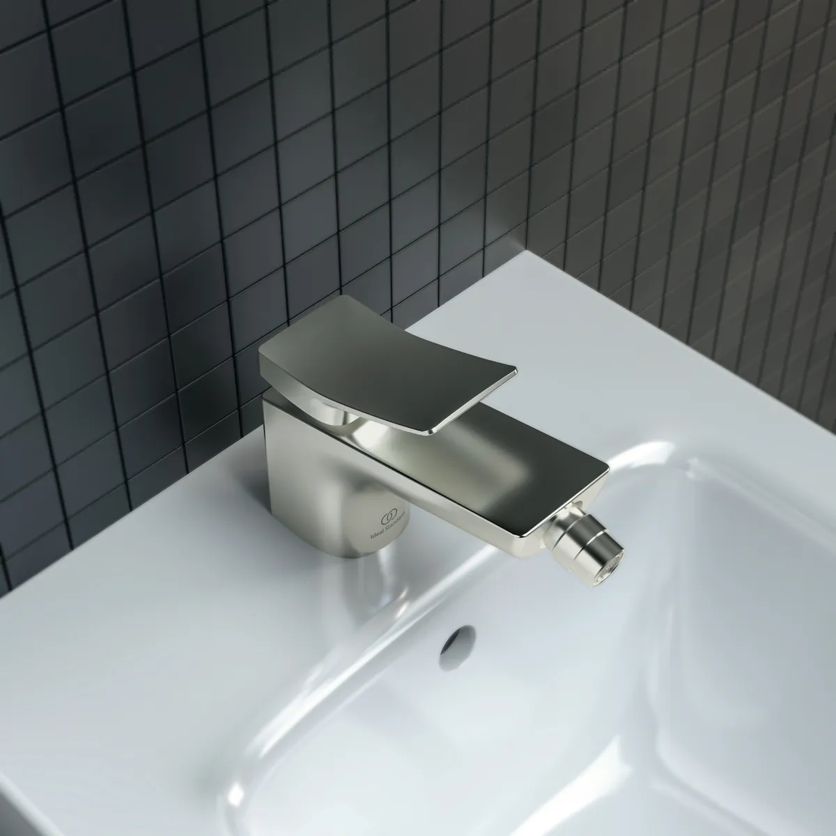 Ideal Standard Bidetarmatur CONCA Atelier Collections, Ausladung 133mm, Silver Storm