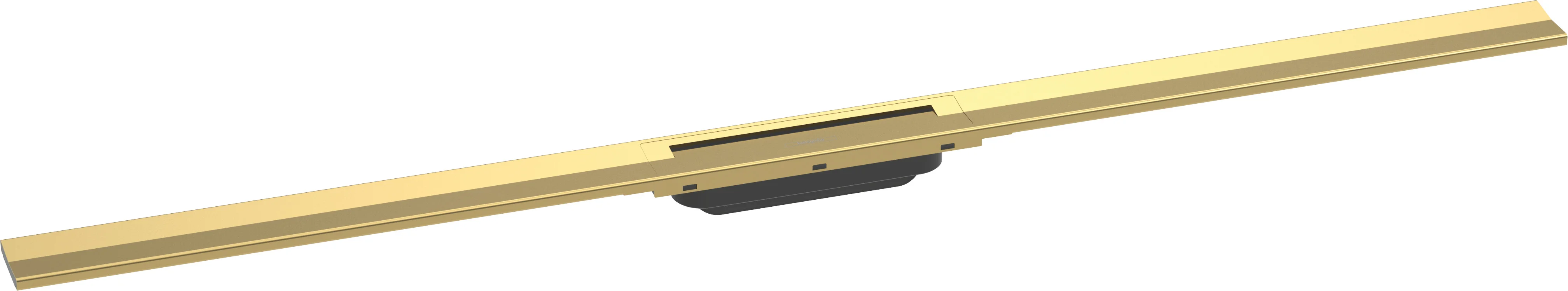 Hansgrohe RainDrain Flex Duschrinne 1200 mm, Polished Gold Optic, höhenverstellbar, zweiseitige Montage, bis zu 60 l/min Ablaufleistung