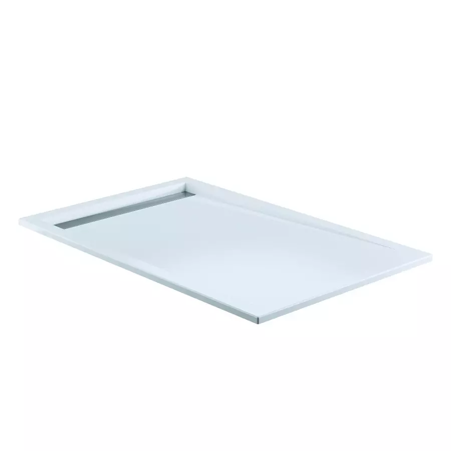 HSK quadrat Acryl-Duschwanne „superflach“ mit schmaler Ablaufrinne 90 × 90 cm ohne
