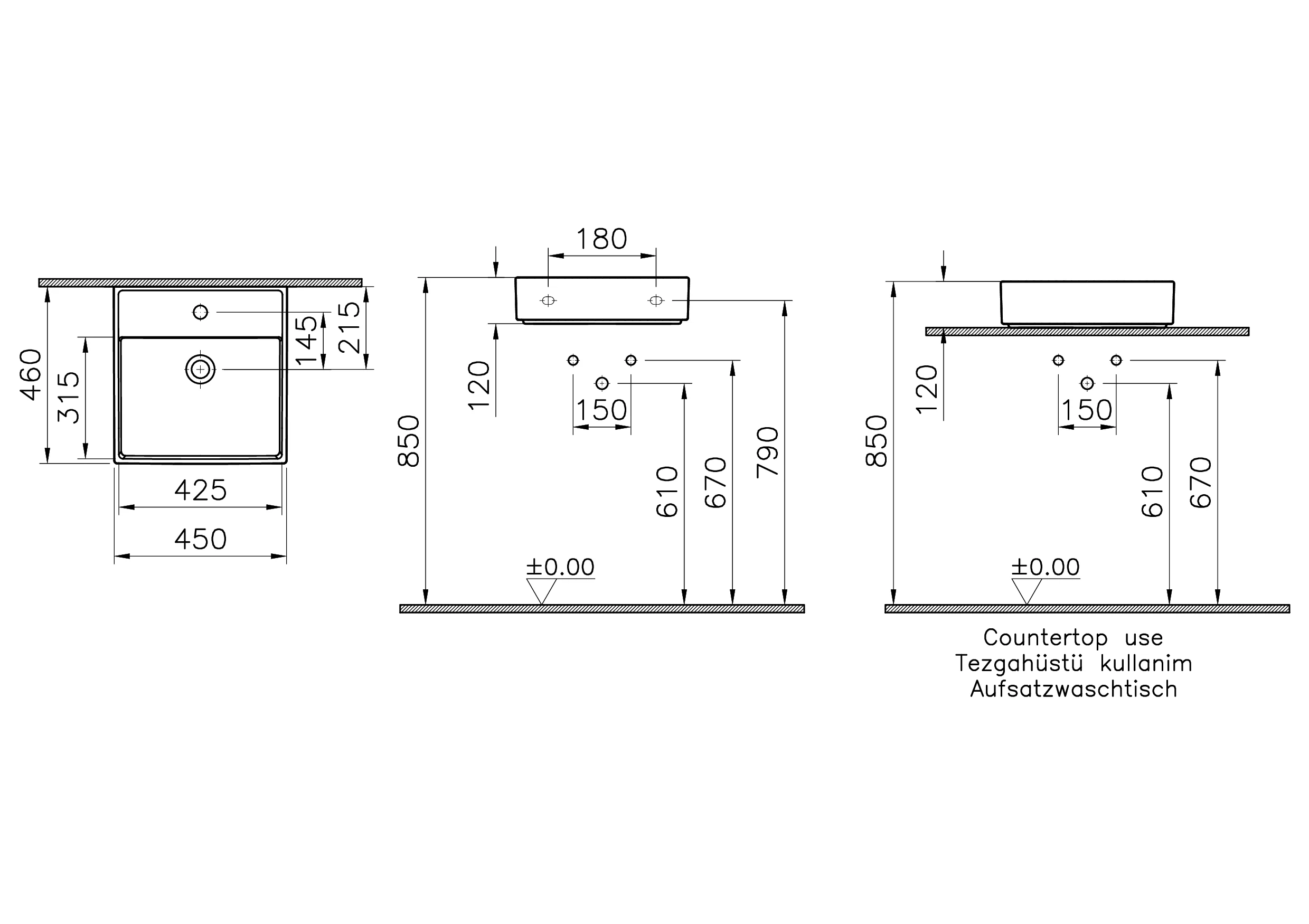 ArchiPlan Waschtisch 45 x 46 cm rechteckig wandgebunden mit Hahnloch mit Überlaufloch Weiß Hochglanz mit Oberflächenveredelung Clean ArchiPlan Waschtisch 45 x 46 cm rechteckig wandgebunden mit Hahnloch mit Überlaufloch Weiß Hochglanz mit Oberflächenveredelung Clean