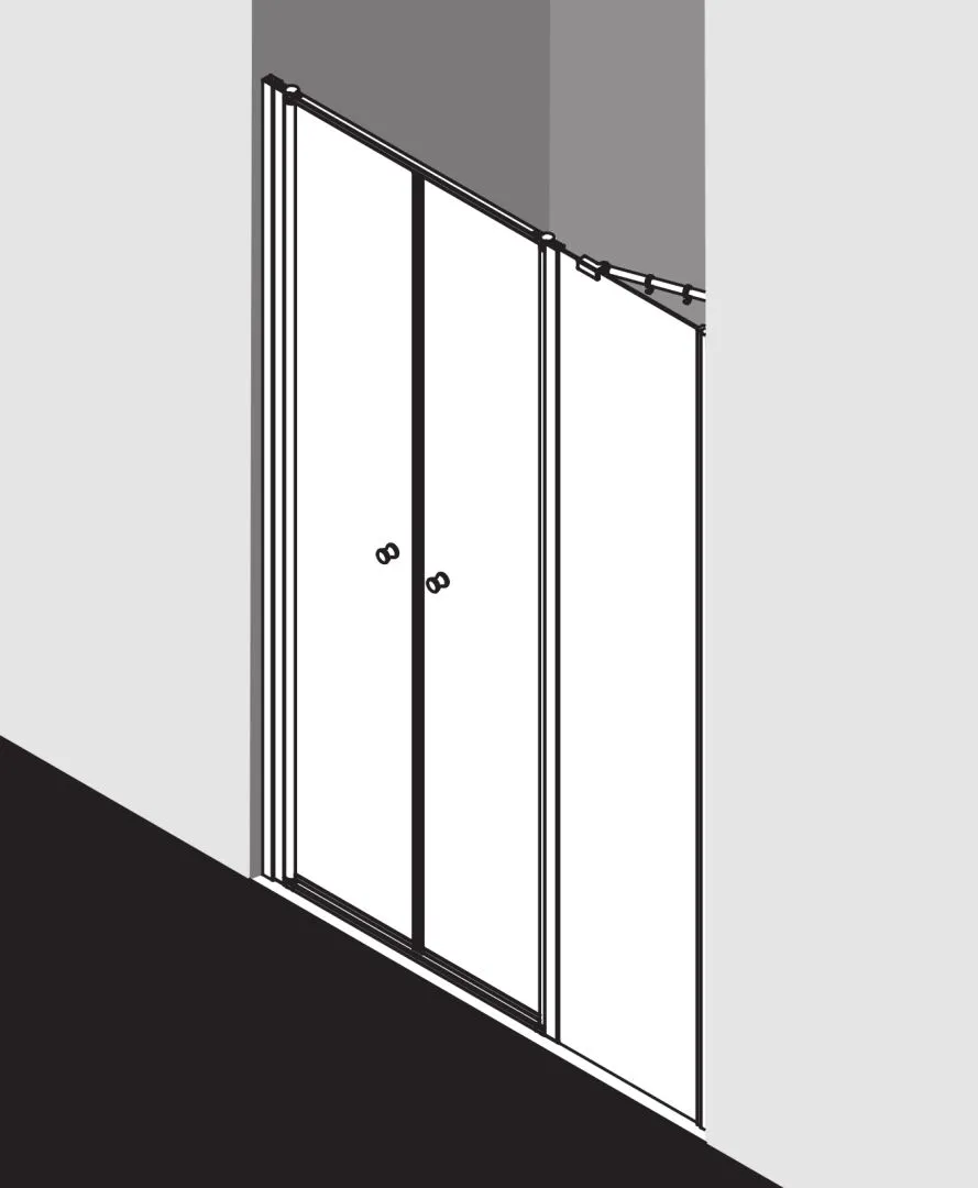 Kermi Duschdesign IBIZA 2000 Pendeltür mit Festfeld
