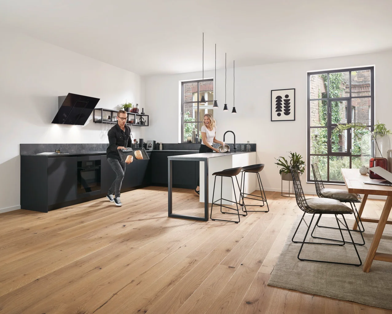 Hansgrohe Einbauspüle S51 Serie, Graphitschwarz, 750 x 490 mm, Beckentiefe 190 mm