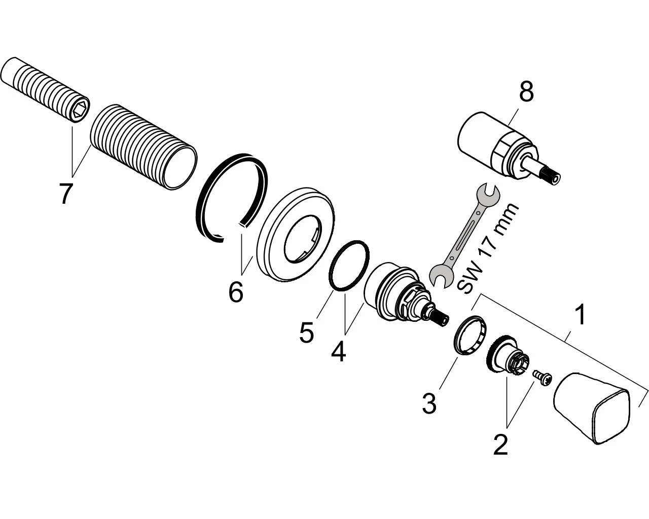 Absperrventil Unterputz Logis Fertigset chrom