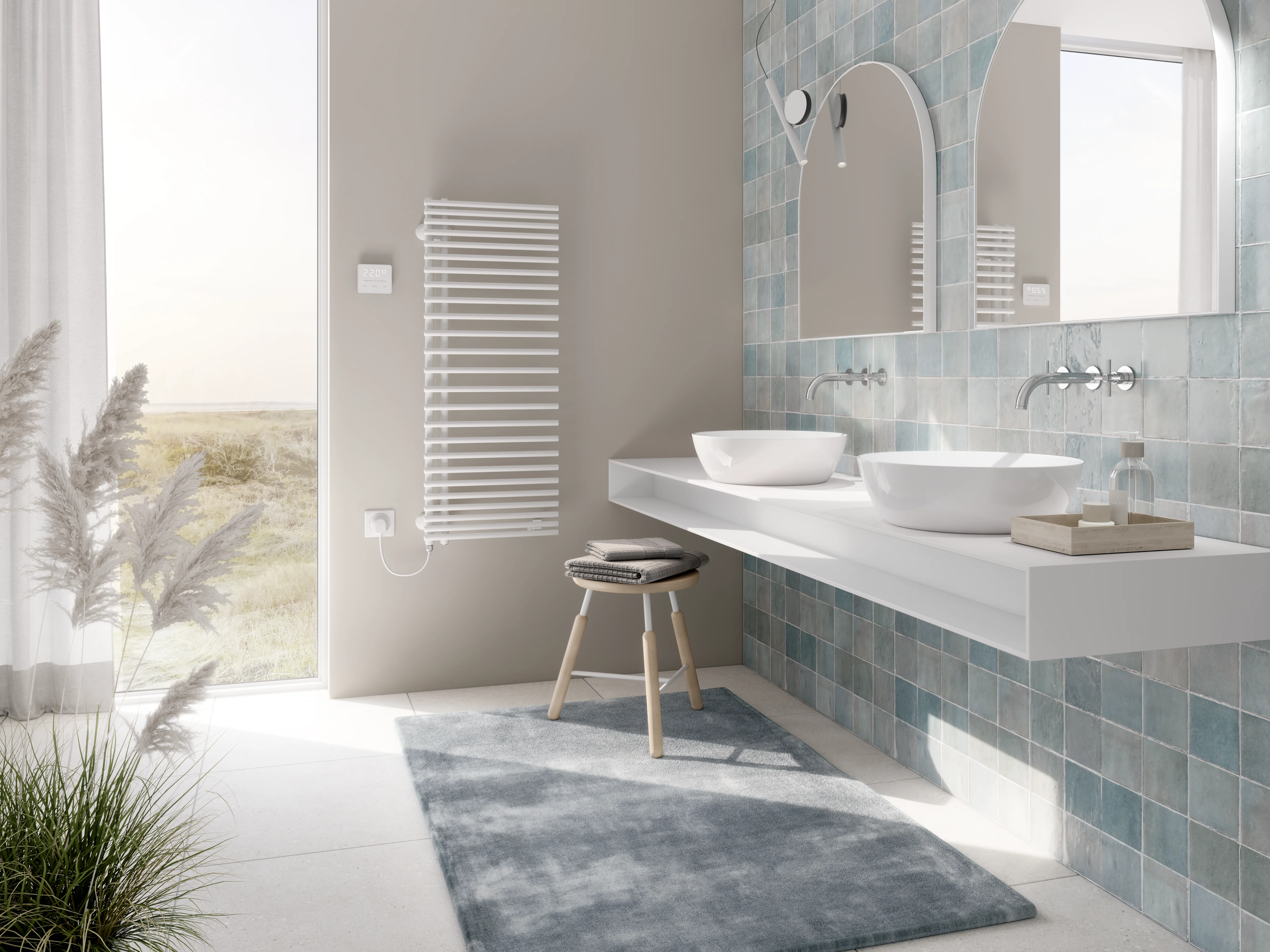 Arbonia Design-Elektroheizkörper „Bagnotherm® Move Watt“ 45 × 150 cm in Weiß (RAL 9016) Arbonia Design-Elektroheizkörper „Bagnotherm® Move Watt“ 45 × 150 cm in Weiß (RAL 9016)