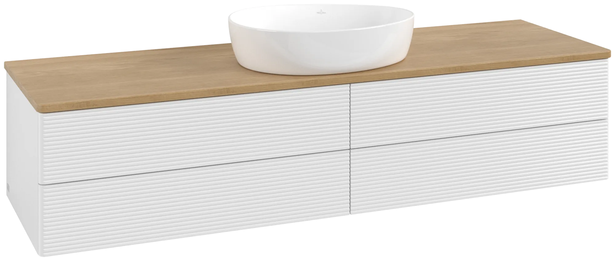 Villeroy & Boch Antao Waschbeckenunterschrank L25_1 1600x360x500mm Glossy White Lacquer / Honey Oak