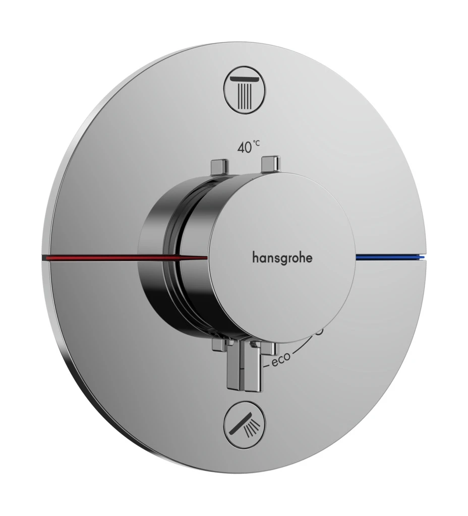 ShowerSelect Comfort S Thermostat Unterputz für 2 Verbraucher mit integrierter Sicherungskombination nach EN1717 Chrom