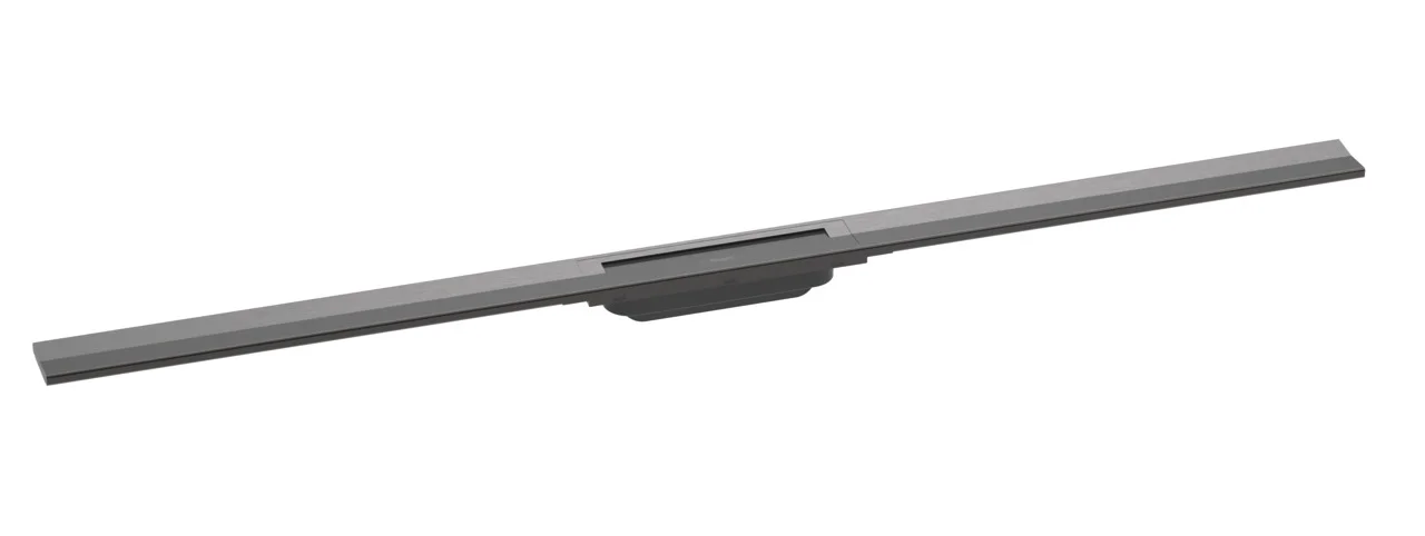 Hansgrohe RainDrain Flex Duschrinne 1200 mm, Brushed Black Chrome, höhenverstellbar, zweiseitig montierbar