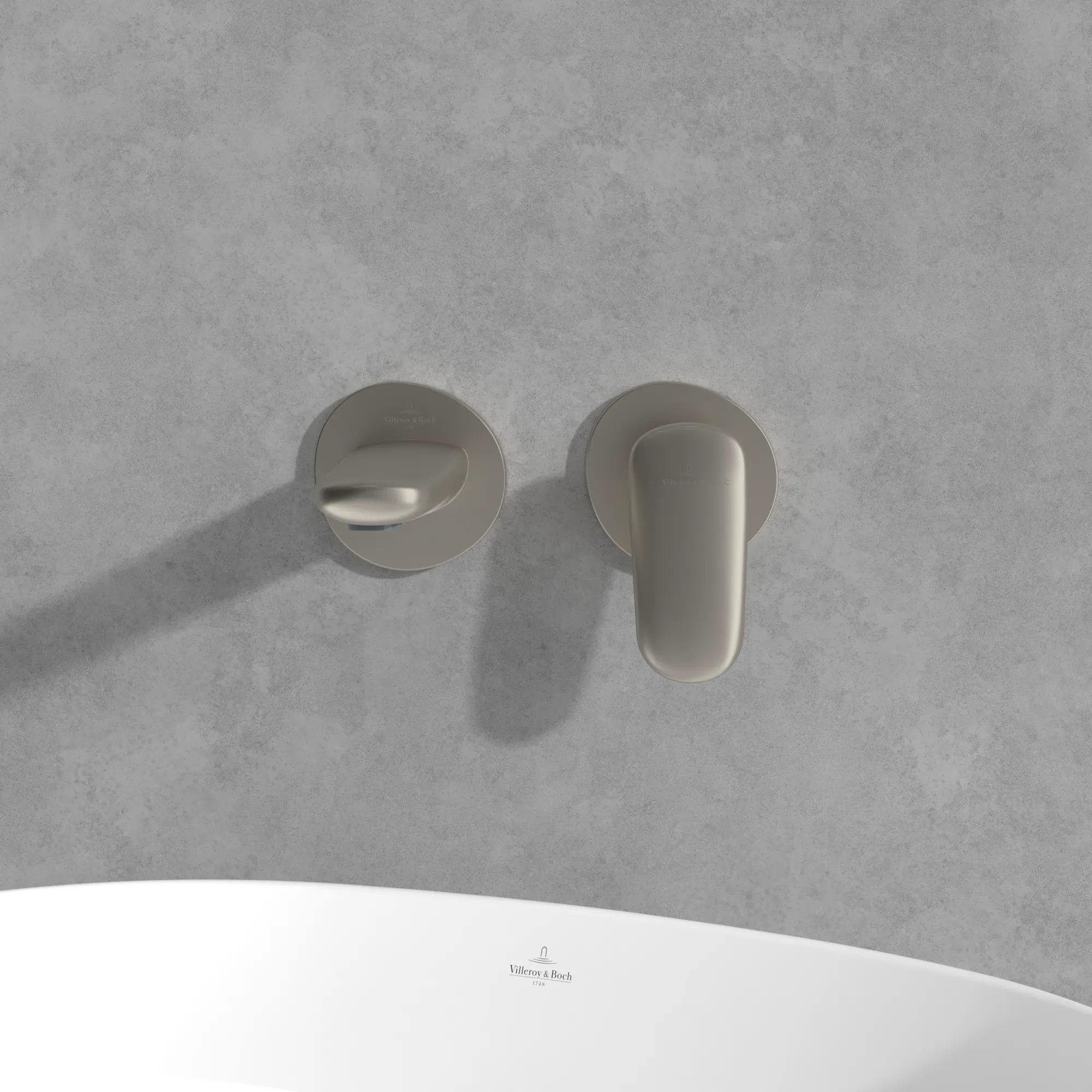 Villeroy & Boch Antao Zweiloch-Einhebel-Waschtischarmatur, Brushed Nickel Matt, 185x223x115 mm, Höhe 115 mm, Wanneneinbaumaß 185x223 mm Villeroy & Boch Antao Zweiloch-Einhebel-Waschtischarmatur, Brushed Nickel Matt, 185x223x115 mm, Höhe 115 mm, Wanneneinbaumaß 185x223 mm