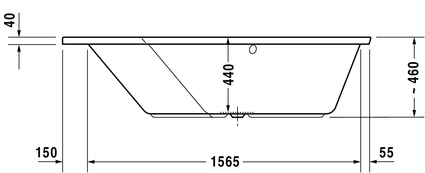 Duravit Badewanne „Paiova 5“ fünfeck 177 × 130 cm, links