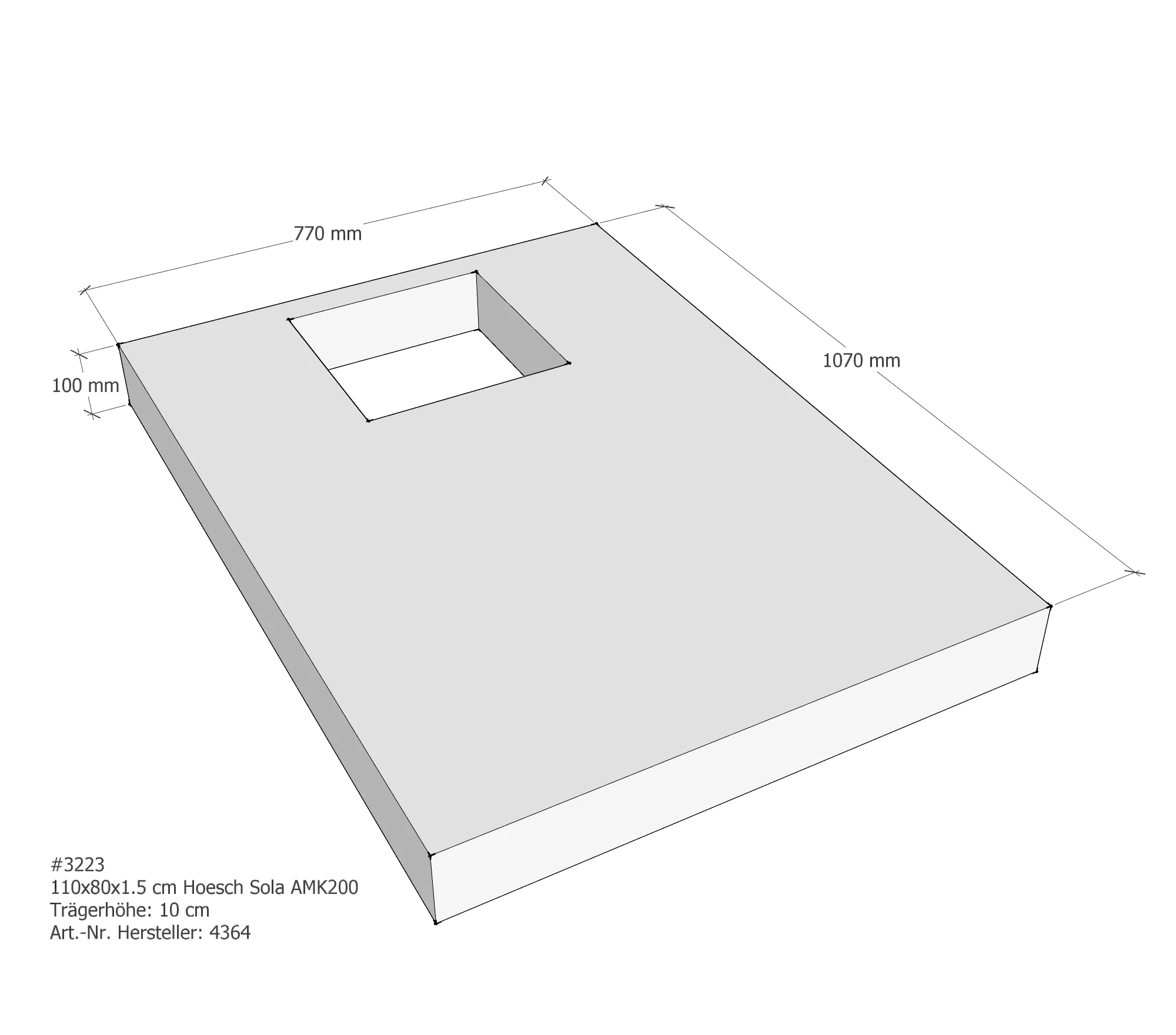 Duschwannenträger passend für Hoesch Sola 110 × 80 × 1,5 cm Duschwannenträger passend für Hoesch Sola 110 × 80 × 1,5 cm
