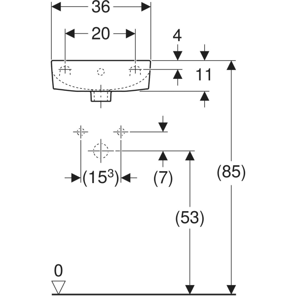 Wandwaschtisch „Renova“, mit Überlauf, Hahnlochposition rechts 36 × 25 cm in weiß alpin Wandwaschtisch „Renova“, mit Überlauf, Hahnlochposition rechts 36 × 25 cm in weiß alpin