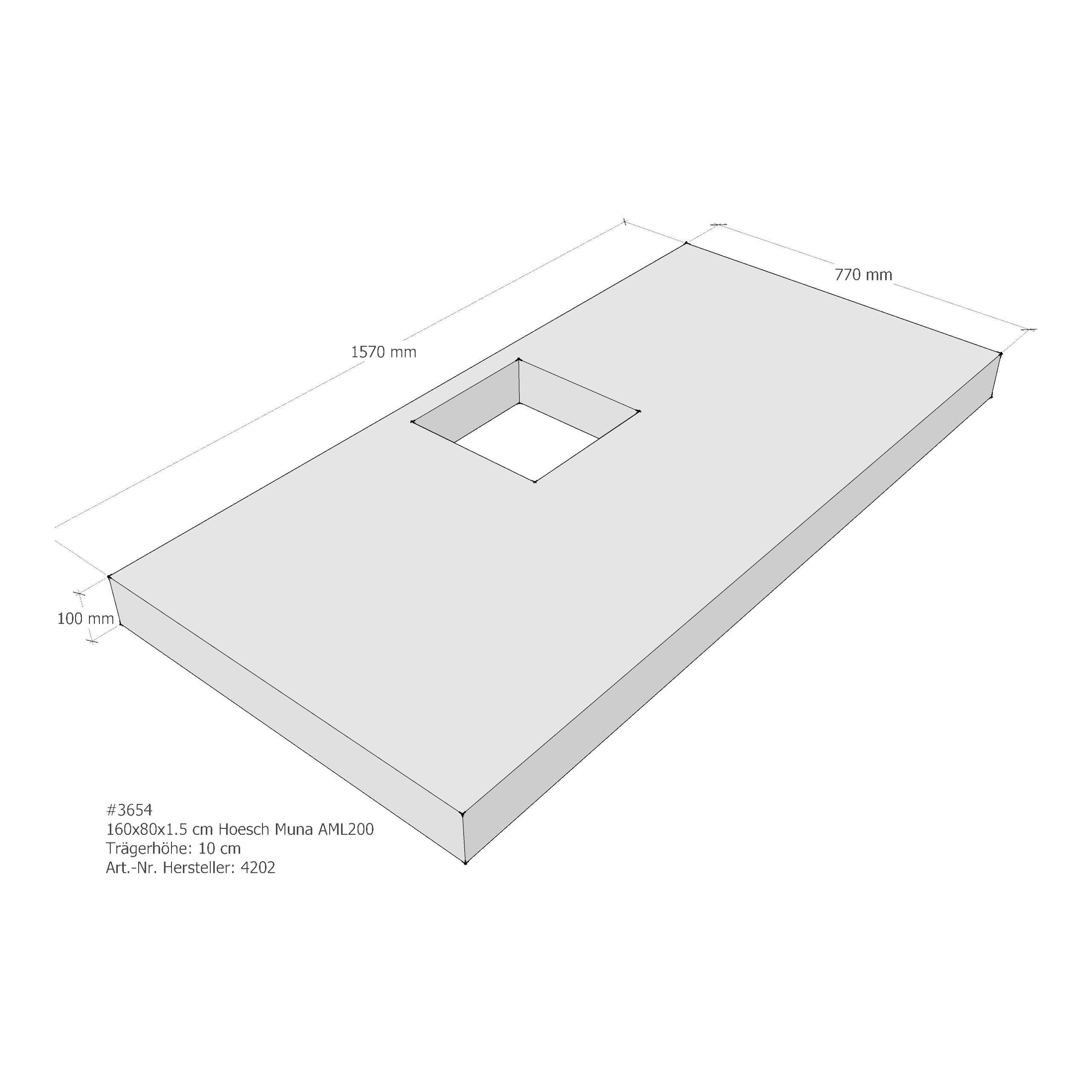 Duschwannenträger Hoesch Muna 160x80x1,5 cm AML200