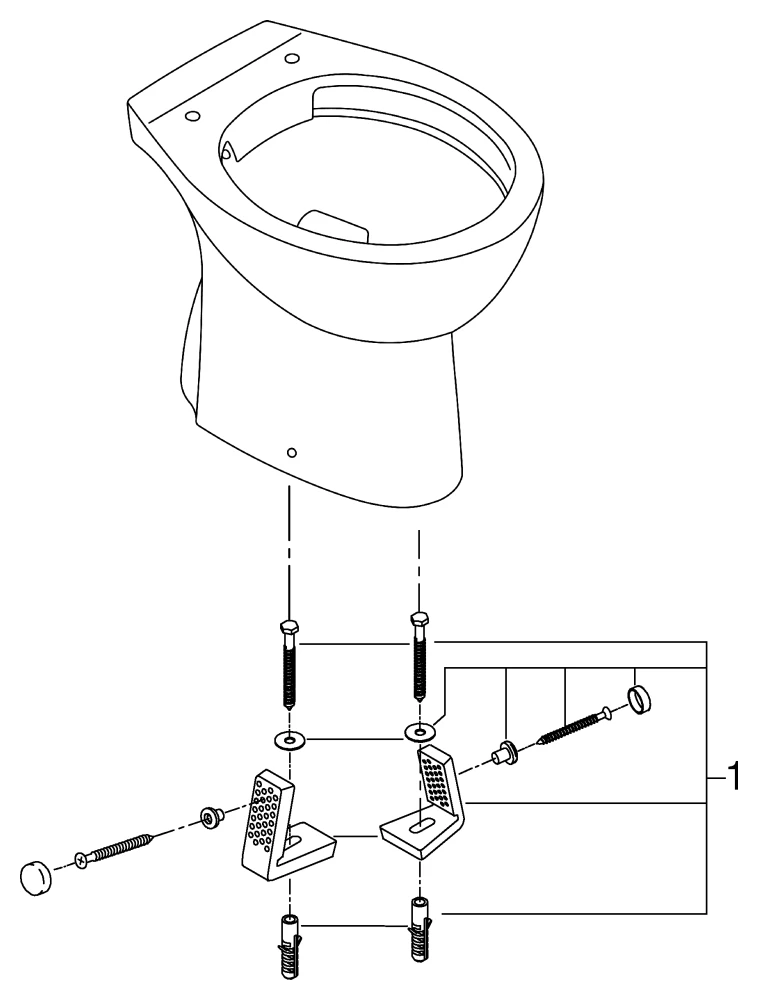 Stand-Tiefspül-WC Bau Keramik 39431, Abgang senkrecht, spülrandlos, aus Sanitärkeramik, alpinweiß