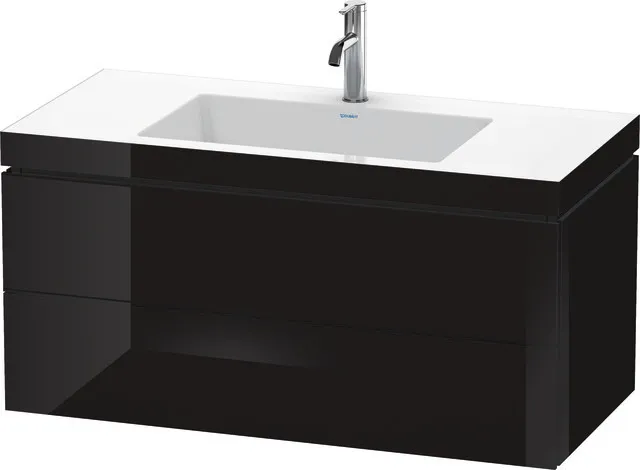 Duravit Möbelset c-shaped Set wandhängend wandhängend „L-Cube“ 100 × 50 × 48 cm Schwarz Hochglanz