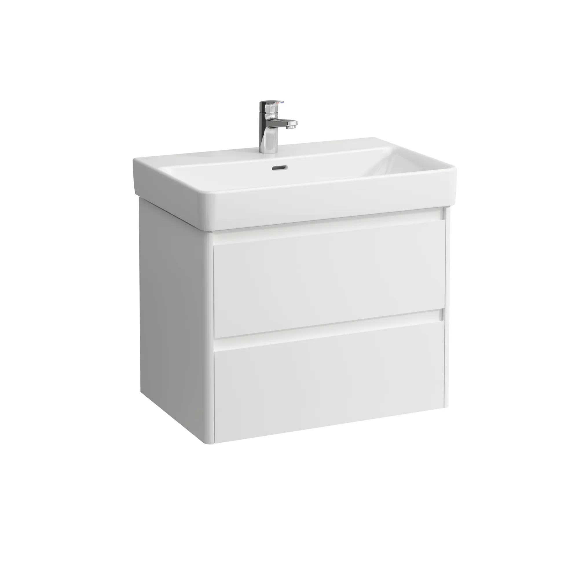 Waschtischunterbau BASE 2.0 für PRO S 446x669x515 2 Schubladen mit Griffmulde für Waschtisch H810967 weiß matt Waschtischunterbau BASE 2.0 für PRO S 446x669x515 2 Schubladen mit Griffmulde für Waschtisch H810967 weiß matt