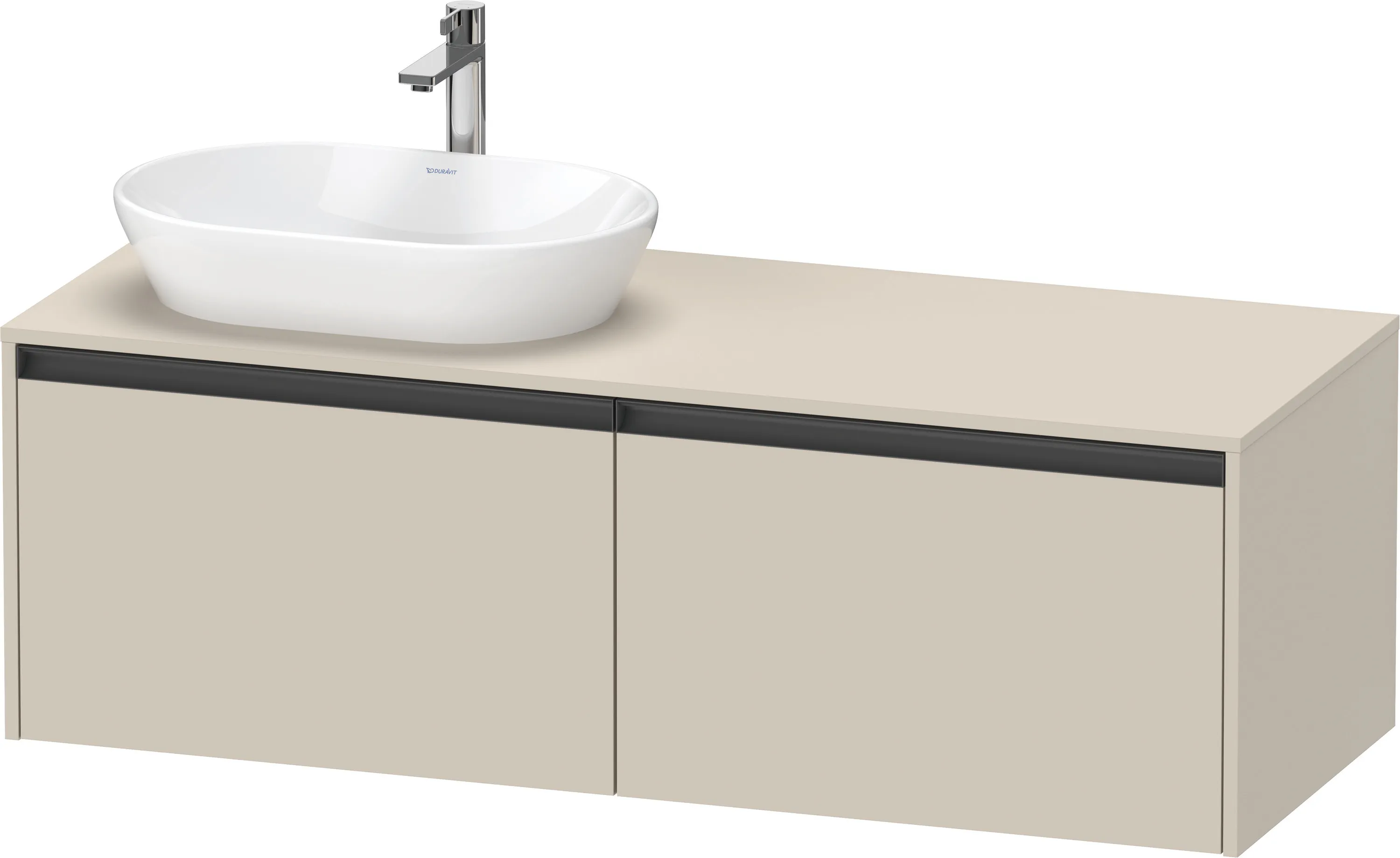 Duravit Waschtischunterschrank wandhängend „Ketho.2“ 140 × 45,9 × 55 cm in Taupe Supermatt