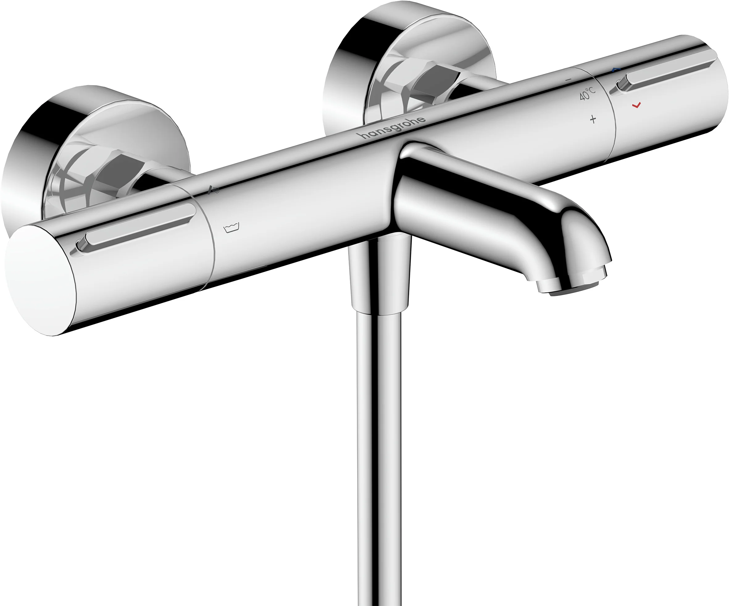 Hansgrohe Ecostat Element Wannenthermostat Aufputz Chrom, Ausladung 177 mm, 2 Verbraucher, Temperatur- und Volumensteuerung Hansgrohe Ecostat Element Wannenthermostat Aufputz Chrom, Ausladung 177 mm, 2 Verbraucher, Temperatur- und Volumensteuerung