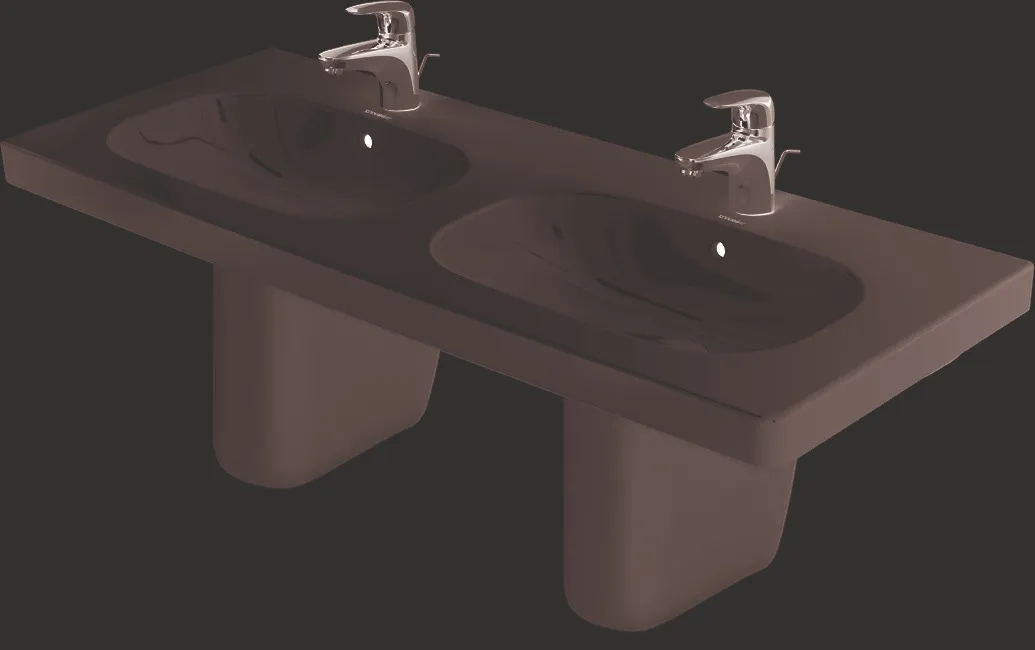 Doppelwaschtisch „D-Code“ 120 × 49 cm Doppelwaschtisch „D-Code“ 120 × 49 cm