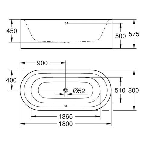 Grohe Badewanne Essence 39729 freistehend, 180 x 80 cm, Titan-Stahl, alpinweiß Grohe Badewanne Essence 39729 freistehend, 180 x 80 cm, Titan-Stahl, alpinweiß