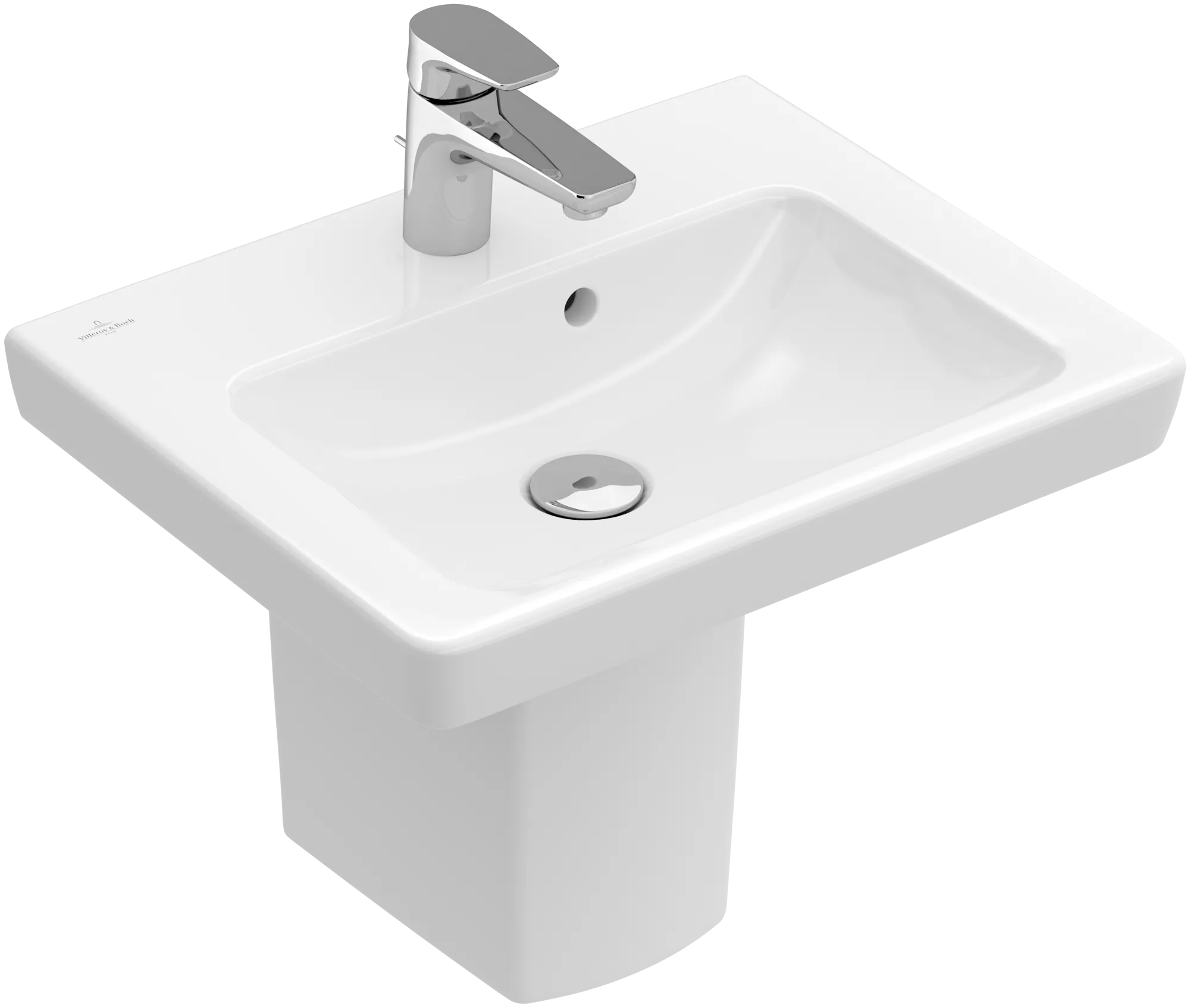 Villeroy & Boch Handwaschbecken „Subway 2.0“ 500 × 400 × 140 mm, mit Hahnlochbohrung, Hahnlochposition mittig, mit Hahnlochbank in Weiß Alpin Villeroy & Boch Handwaschbecken „Subway 2.0“ 500 × 400 × 140 mm, mit Hahnlochbohrung, Hahnlochposition mittig, mit Hahnlochbank in Weiß Alpin