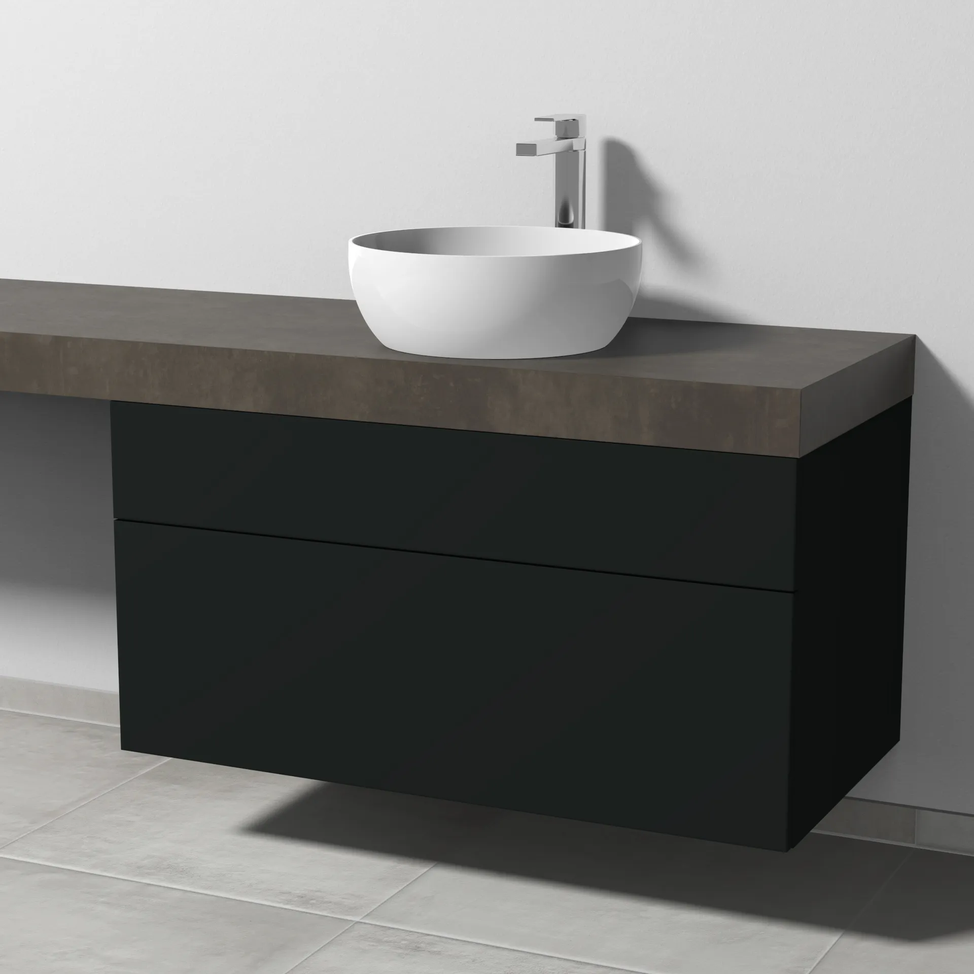 Sanipa Waschtischunterschrank „2morrow“ 1000 × 510 × 520 mm in Vulkan (matt)