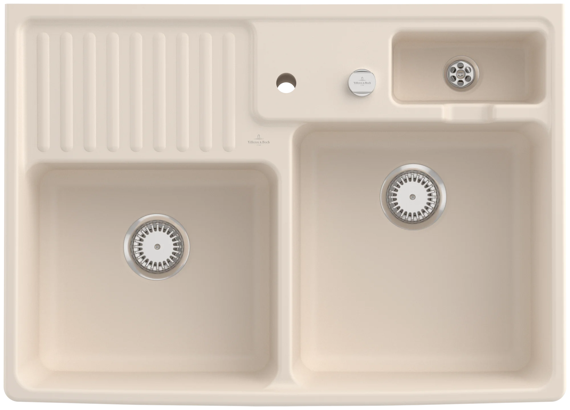 Villeroy & Boch Spülstein Doppelbecken 632392, 895x630mm, Ivory CeramicPlus Villeroy & Boch Spülstein Doppelbecken 632392, 895x630mm, Ivory CeramicPlus