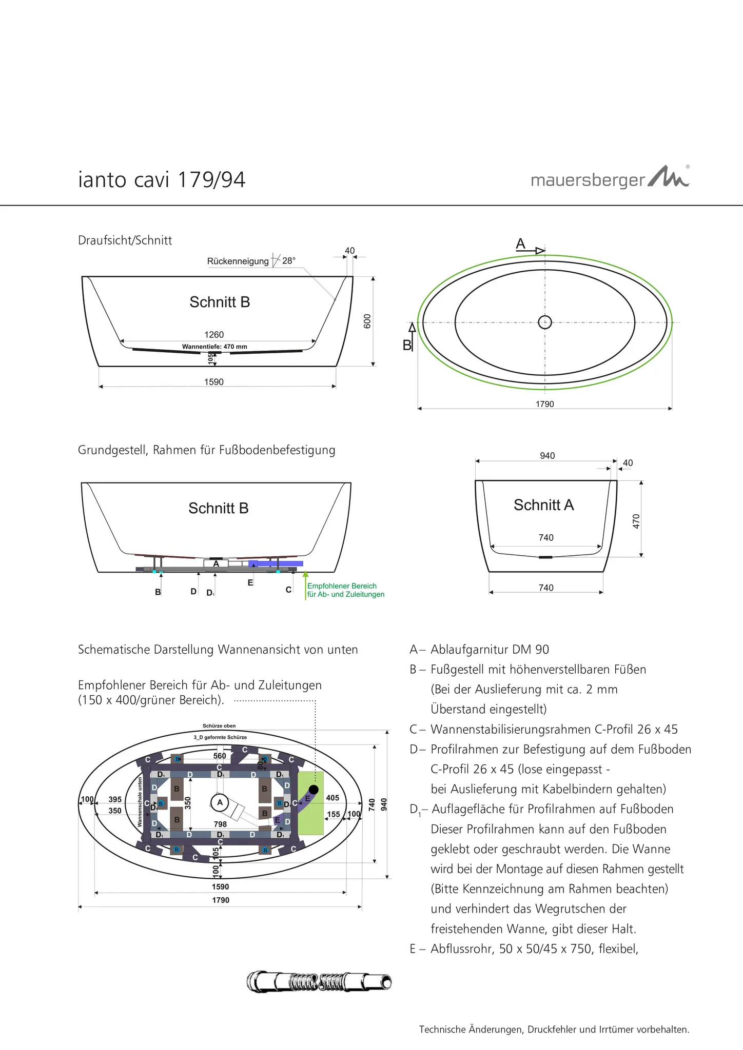 Mauersberger ianto cavi Mineral-Badewanne 1790x940x600, Freistehend Mauersberger ianto cavi Mineral-Badewanne 1790x940x600, Freistehend