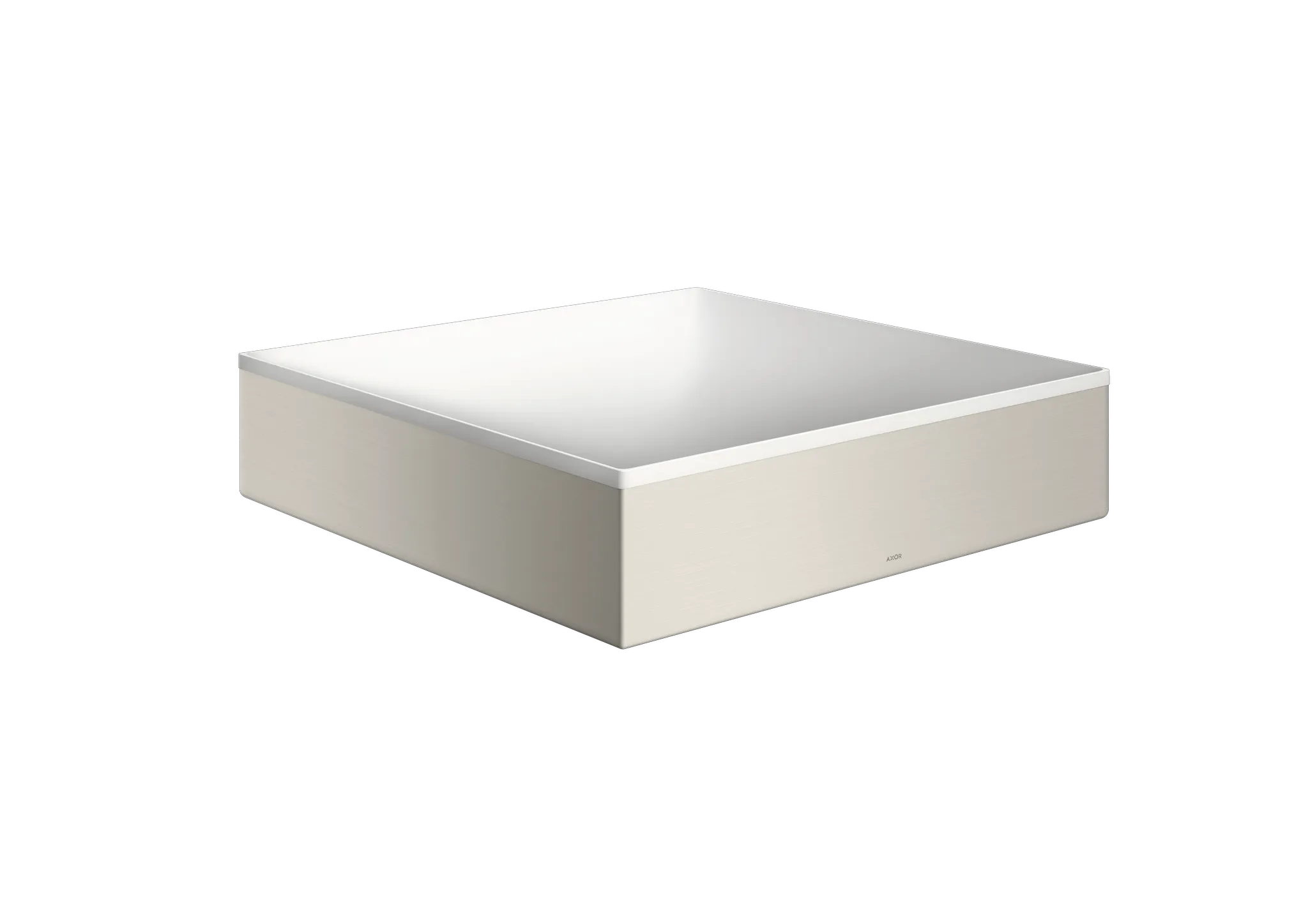 Hansgrohe AXOR Suite Waschbecken & Badewannen Aufsatzwaschtisch 400⁄400 ohne Hahnloch und Überlauf, Edelstahl Optic