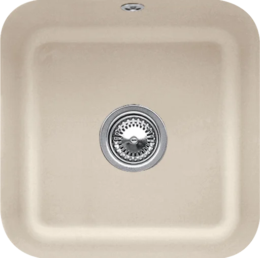 Villeroy & Boch Unterbauspüle Cisterna 50 Almond CeramicPlus 445x445 mm, Höhe 200 mm, Innentiefe 180 mm, Beckenmaß 390x390 mm