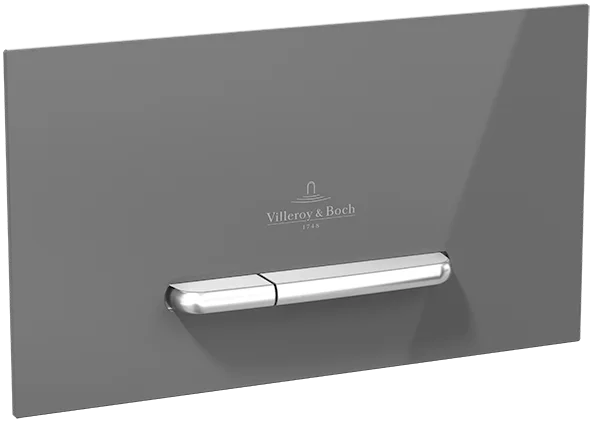 Villeroy & Boch ViConnect WC-Betätigungsplatte Glass Glossy Grey 125x77x259mm Villeroy & Boch ViConnect WC-Betätigungsplatte Glass Glossy Grey 125x77x259mm