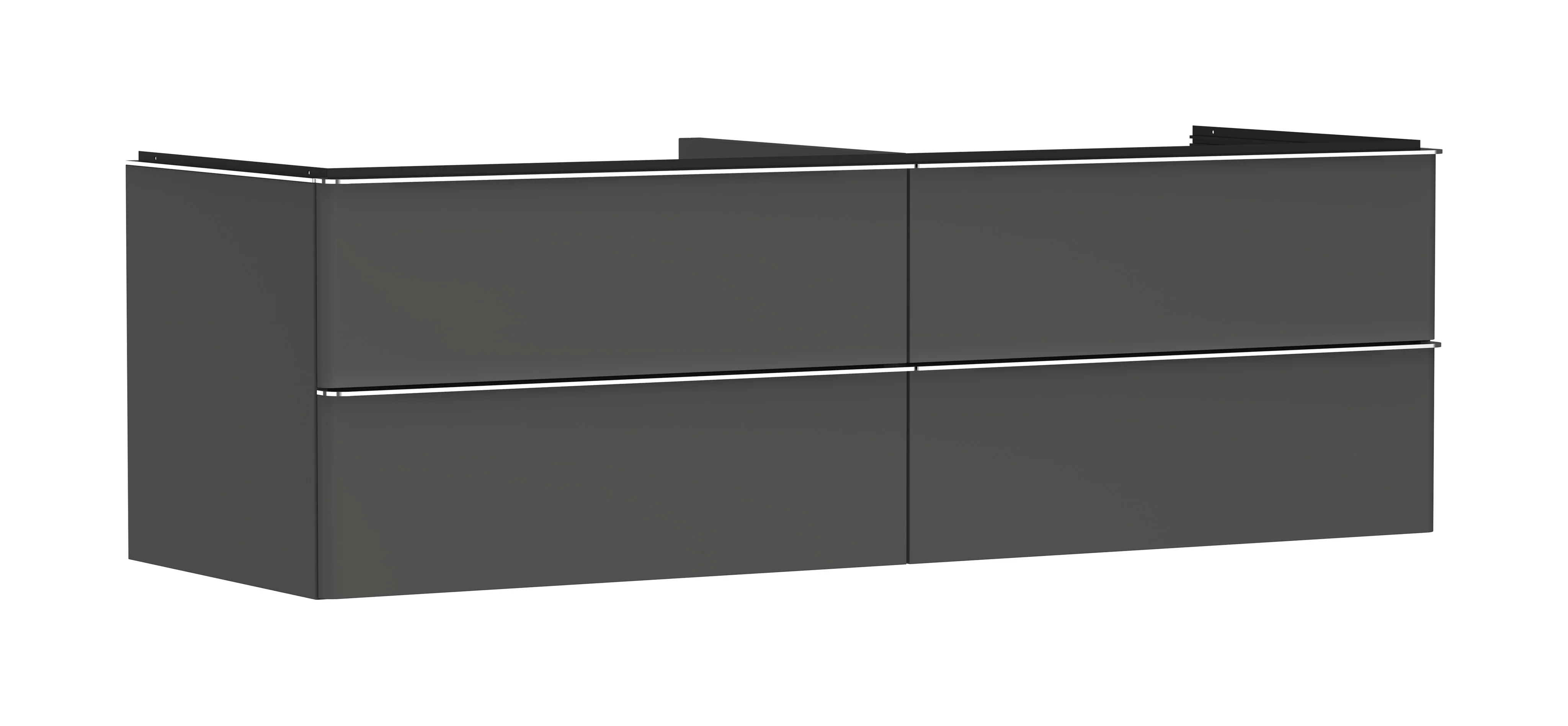 Hansgrohe Xelu Q Waschtischunterschrank Diamantgrau Matt, 1560x540 mm, 4 Schubkästen, verchromte Griffe, SoftClose, vormontiert